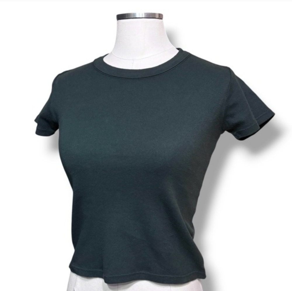 BRANDY MELVILLE Dark Green Cotton Cropped Shirt One Size - Picture 10 of 10